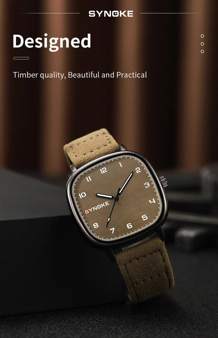 SYNOKE orologio al quarzo da uomo Fashion Simple Business Belt orologio al quarzo per uomo orologio da polso per studenti sport Non meccanico platinumshop