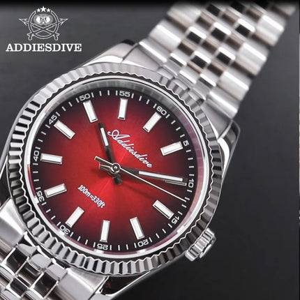 ADDIESDIVE Watch For Men Sapphire Glass Luminous 10Bar Diving Jubilee Strap 316L Stainless Steel VH31 Movement Quartz Watch