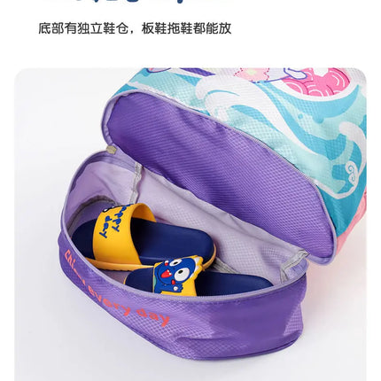 Kids' Swim Bag with Dry and Wet Separation Waterproof Swimming Bags Cute Cartoon Children's Beach Backpack Sports Bag