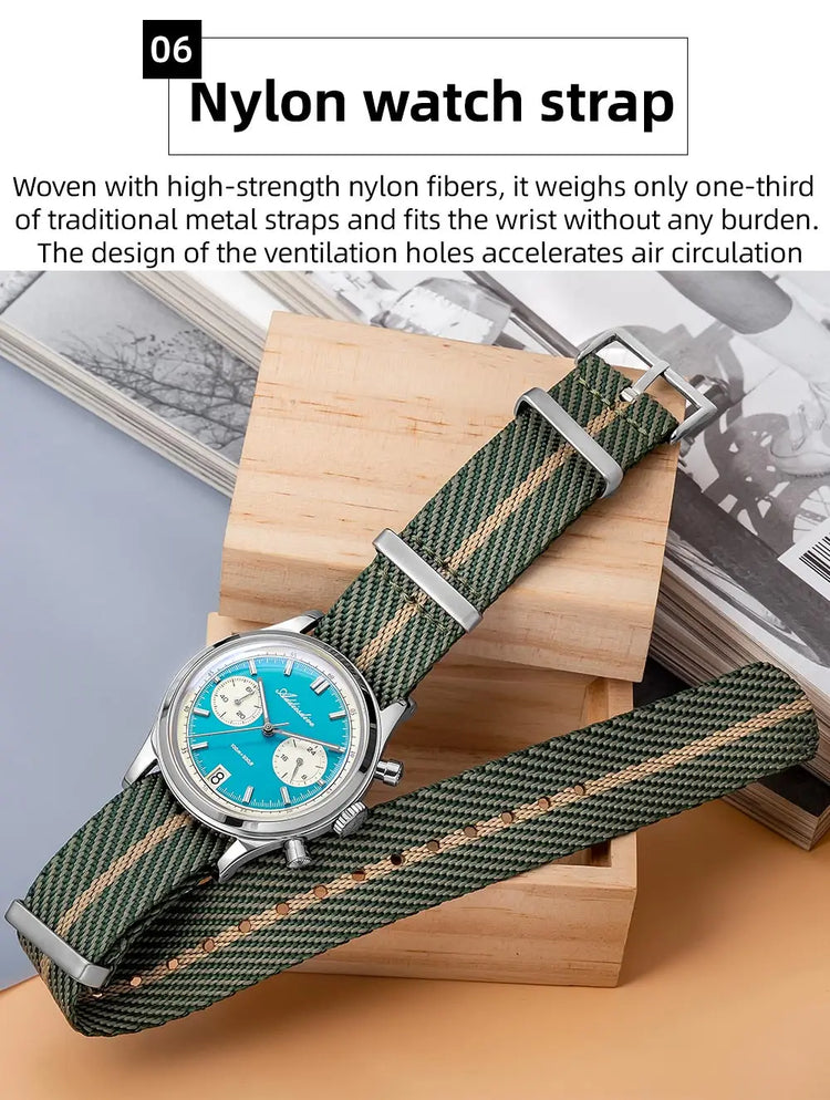 ADDIESDIVE NEW Men's Watches VK64 Movement Quartz Wristwatch Waterproof 100m Chronograph AR Coating 38mm Luxury Watch Man AD2095