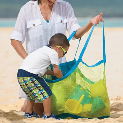 Borsa a rete protettiva per bambini con sabbia, borse portaoggetti per giocattoli da bagno per bambini, borsa da spiaggia grande per asciugamani, borsa per trucco cosmetico da donna