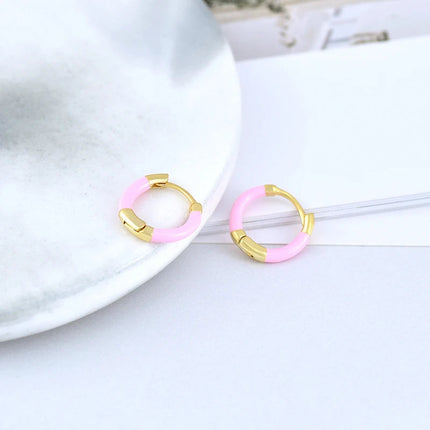 Lussuosa geometria 925 orecchio in argento sterling Ago rosa serie zircone orecchini a cerchio pendenti dolce moda regali di gioielli da sposa platinumshop