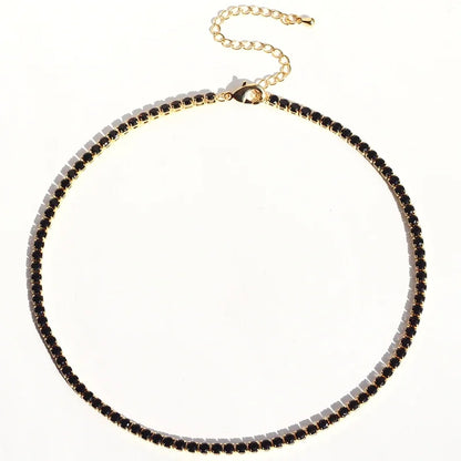 Lusso AAA + 3mm CZ 1 fila lucida catena da tennis collana HipHop ghiacciato Bling zircone cubico girocollo gioielli placcati in oro per le donne