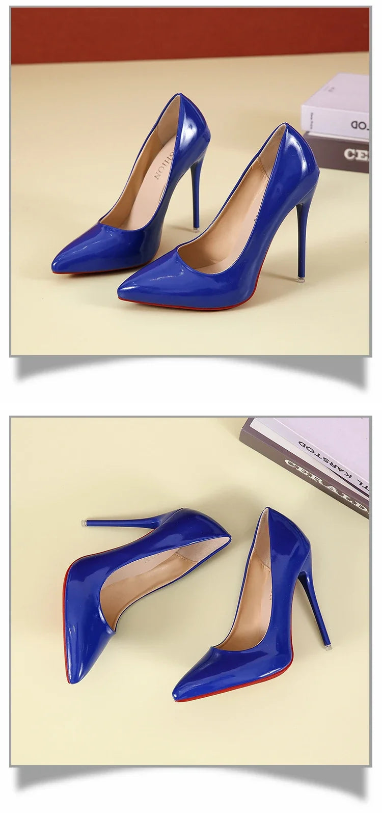 2024 Scarpe da donna Tacchi alti rossi Décolleté sexy con punta a punta 12 cm Scarpe da abito da spo