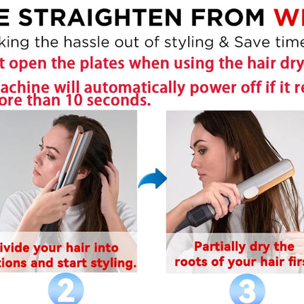 SenCiciMen 2 IN 1 Hair-care Airstrait Hair Straightener Hair Dryer Negative Ion Hair Styler Long-Lasting Styling Tool Hairdryer
