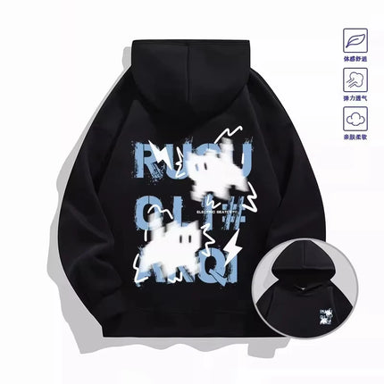 2026 Trendy _Haze Blue_ Cat Hoodie - Both Men's and Women's Spring_Autumn Multi-Purpose Coat - Cool Fashion Item