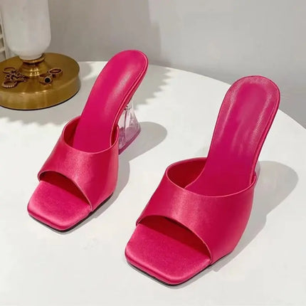 New 2026 Fashion Summer Shoes with Open Toe and Medium Heel, Pleated A-Line Chunky Sandals for Women