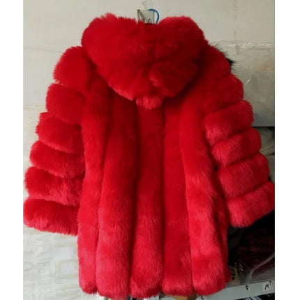 ZADORIN Hooded Fluffy Faux Fur Coat Winter Jacket Women Fashion Thick Warm Faux Fur Jackets Coats Woman Clothing Outerwears