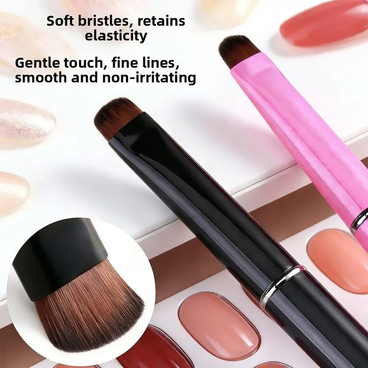 3 in 1 French Nail Brush with Multifunctional Head - Fine Nail Brush for Gel and Acrylic Nails for Precise Cleaning