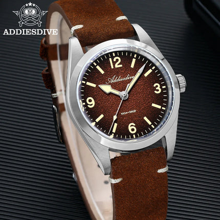 ADDIESDIVE New Quartz Watch Luxury Sapphire 2035 Movement 36mm Men Watch C3 Luminous Diving 100m Waterproof 316L Stainless Steel