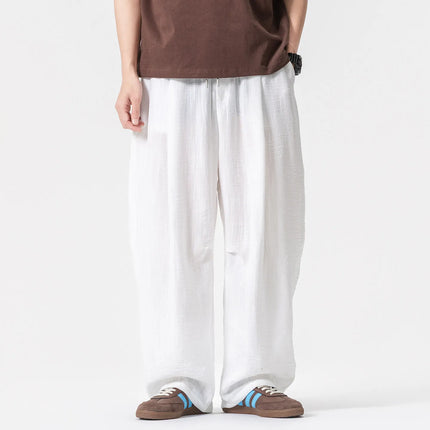 Pantaloni Leggeri e Sottili da Uomo, Traspiranti, Tinta Unita, Stile Harajuku, Gamba Larga, Casual, Oversize, Moda Harem, Streetwear Maschile
