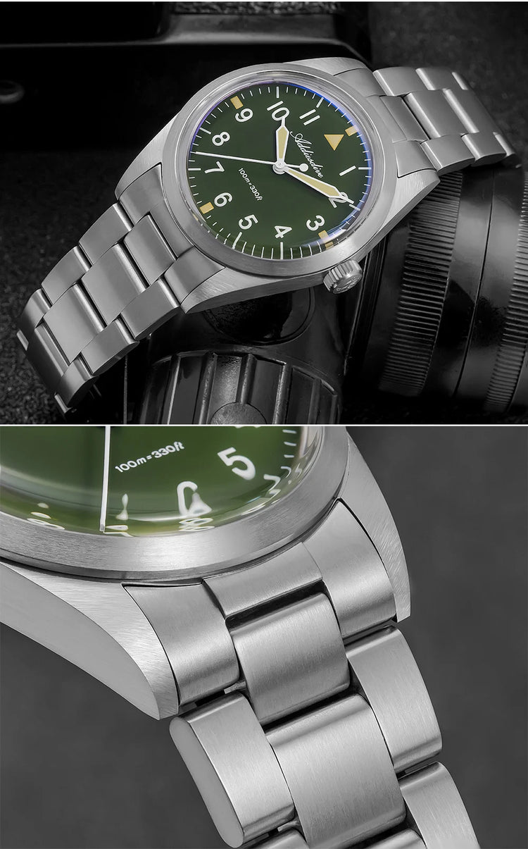 ADDIESDIVE 36mm Men's Luxury Watch VH31 Titanium Alloy  Watch Super Luminous 100m Waterproof Men's Luminous Quartz Watches