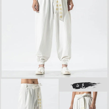 Pantaloni Kimono giapponesi ricamati pantaloni larghi Harajuku Casual da uomo 2023 abbigliamento tradizionale asiatico costume stile Yukata Harem
