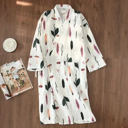 Pigiama kimono in stile giapponese estate nuovo pigiama di garza di cotone 100% camicia da notte da donna SPA yukata homewear pigiama lungo da donna