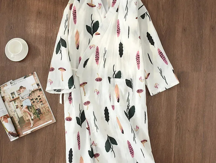 Pigiama kimono in stile giapponese estate nuovo pigiama di garza di cotone 100% camicia da notte da donna SPA yukata homewear pigiama lungo da donna