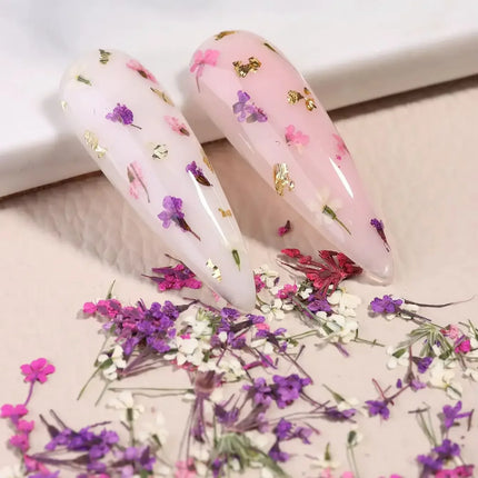3D Mix Colors Flower Nail Art Sticker Resin - Summer Natural Minced Flowers Decal for Nails Art Accessories&Applique DIY Craft