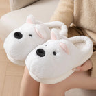 Cartoon Animal Dog Fluffy Slippers For Women House Winter Mules Platform Shoes Girls New Indoor Fuzzy Fur Slides Unisex Non-Slip