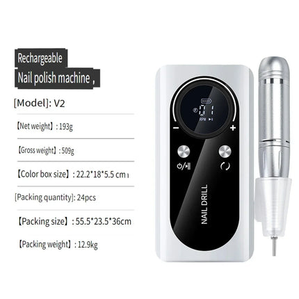 Wireless Portable Rechargeable Electric Nail Polishing Machine New Cordless Nail Surface Polisher Gel Nail Remover Professional Home Salon Manicure Pedicure Care Tool For DIY Nail Art Design
