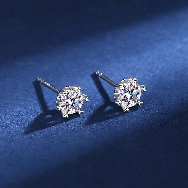 GRA 925 Sterling Silver D VVS1 Moissanite Earrings Diamond Tester Positive Snow Stud Zircon Women Sparkling Wedding Jewelry PlatiNum