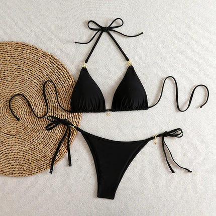 Micro Bikini Triangolare Sexy 2026, Costume da Bagno da Donna, Abbigliamento da Spiaggia, Set Bikini a Due Pezzi con Perizoma Estivo platinumshop