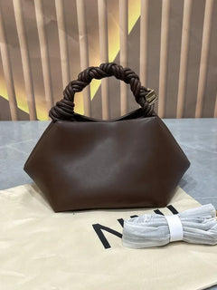 Borsa a tracolla/da spalla da donna in morbida pelle di alta qualità, con manico in corda intrecciata, elegante e casual per l'uso quotidiano.