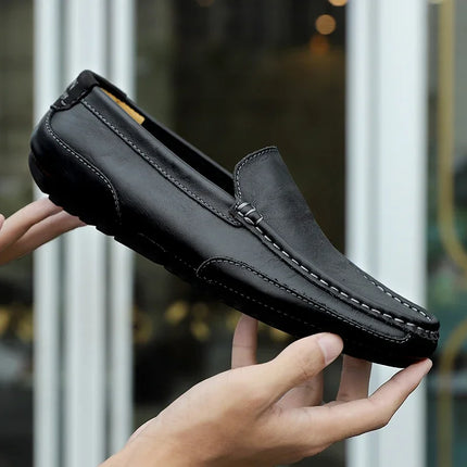 Mocassini in Pelle Traspirante, Scarpe Casual da Uomo, Slip-on Formali Italiane, Chaussure Homme
