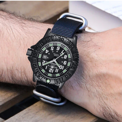 ADDIESDIVE Luxury Men Watch Luminous Dial 50m Water Resistance Date Display Outdoor Casual Men's Quartz Men Watch Nylon Strap