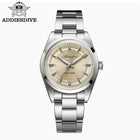 ADDIESDIVE New Men Watch Purple VH31 Quartz Wristwatch Diving 100m Waterproof BWG9 Luminous  316L Stainless Steel 36mm Watches