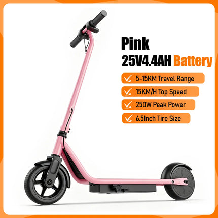 Monopattino Elettrico JUICEASE 15KM/H, Batteria 25V, Freno a Pedale, Motore 250W, Scooter Elettrico per Bambini, Idea Regalo