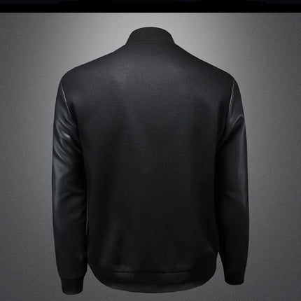 Minglu Spring Autumn Stand Collar Men's Jackets Luxury Bee Embroidery Single Breasted Sport Casual Male Coats Man Overcoat 5XL