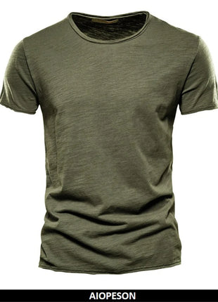 T-shirt homme 100% coton Décontracté Doux Fitness Été T-shirts fins Vêtements d'intérieur Homme Col rond Manches courtes T-shirt uni pour homme