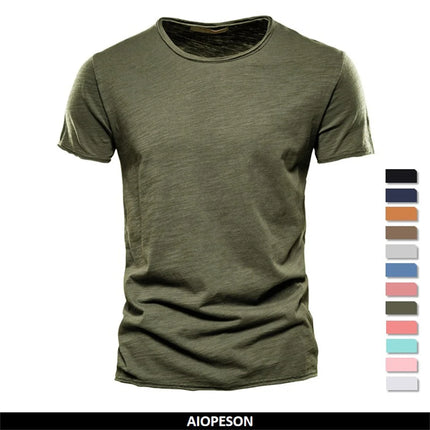 Men's 100% Cotton T-Shirt Soft Casual Fitness Summer Thin T-Shirts Men's Home Wear O-Neck Short Sleeve Solid T-Shirt for Men