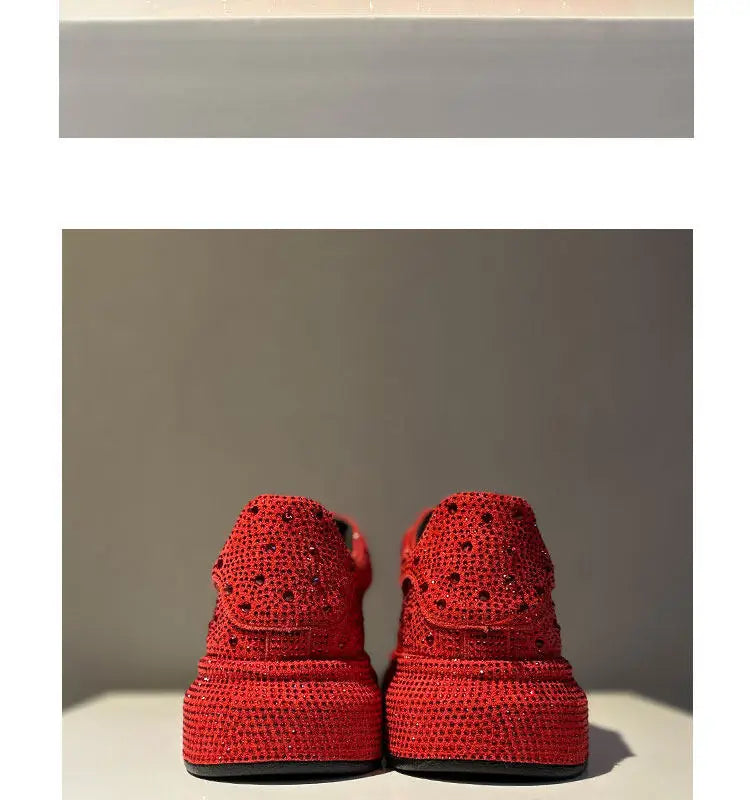 Luxury New Men Rhinestone Lace Up All Match Brand Shoes Causal Flats Loafers Sports Walking Sneakers Zapatos Hombre Vest
