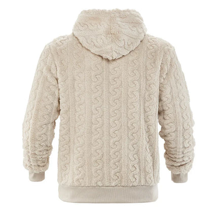 Cross-border Loose Men's Winter Retro Warm Double-Sided Velvet Casual Trend Hooded Pocket High Street Sweater