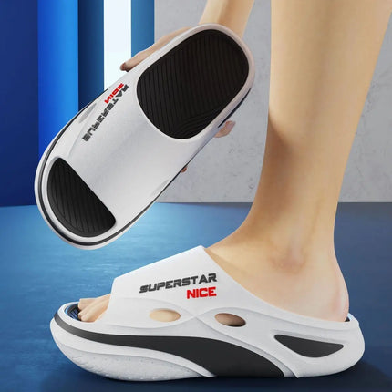Ciabatte estive da uomo, nuove di tendenza, con fondo spesso, antiscivolo, resistenti all'usura, per interni ed esterni, bagno e casa.