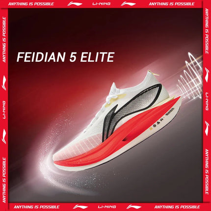 Li-Ning Unisex FEIDIAN 5 ELITE Racing Running Shoes SUPER BOOM LiNing CARBON-FIBER PLATE Shoes Anti-Slip Sneakers ARMV003 PlatiNum