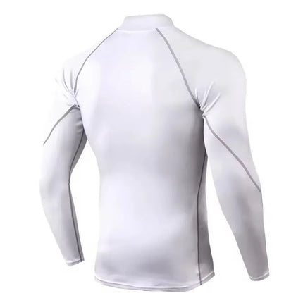 Men Compression Long Sleeve T Shirt Sportswear Male Skinny Tshirt Elastic Track Tracksuit Clothing Gyms Fitness T-shirt For Men PlatiNum