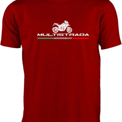 Italian Multistrada Motorcycle Fans T-Shirt 100% Cotton O-Neck Short Sleeve Summer Casual Men's Streetwear T-shirt