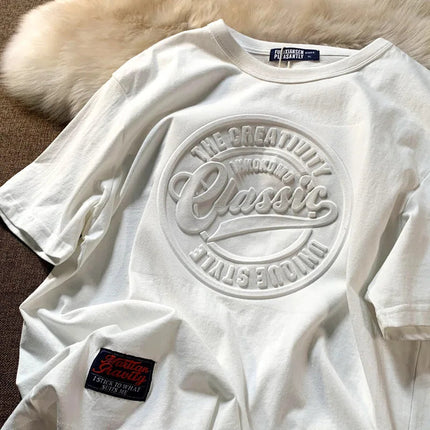 Vintage 3D Print Steel Seal Print Mens Short-sleeved T-Shirt Casual T Shirt Couples T-shirts Women Men's Loose Tees PlatiNum