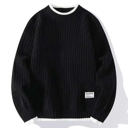 Legible Autumn and Winter Casual Sweaters Men Round Neck Collar Knitted Pullovers Male Loose Sweater Man