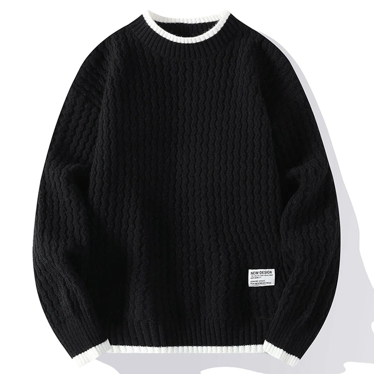 Legible Autumn and Winter Casual Sweaters Men Round Neck Collar Knitted Pullovers Male Loose Sweater Man