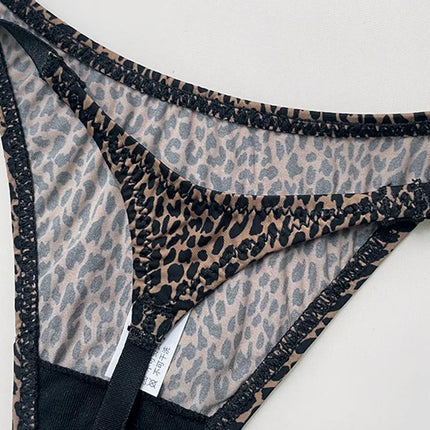 Ice Slik Low Waist Girls G String Leopard Flower Women Panties Sexy Briefs Thong T-back Underwear Female Lingerie Size S-XL