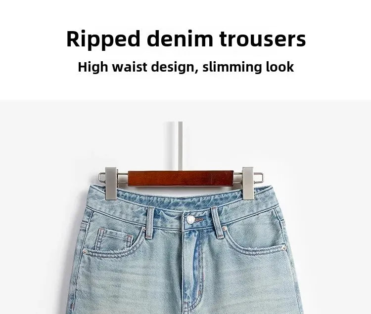 Blue Denim Shorts For Women High-Waisted Loose-Fit Slimming Casual Straight-Leg Mid-Length Summer New Arrival 2024 PlatiNum