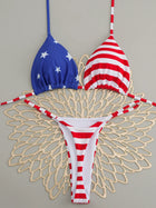 Micro Bikini 2026 Push Up Women's Swimsuit Sexy USA Flag Thong Bikini Set Striped Summer Beachwear