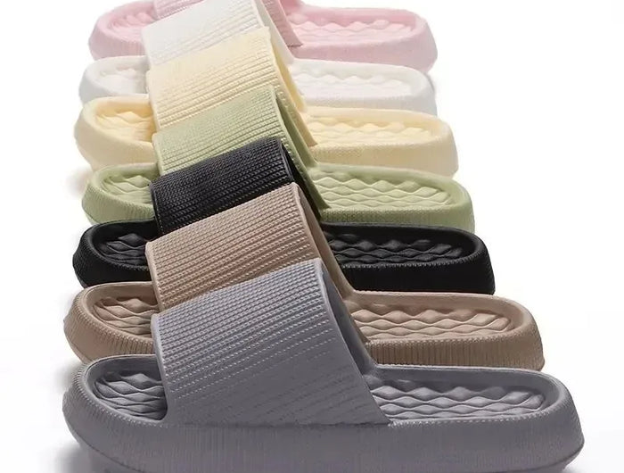 Women's Cloud Slippers with Thick Platform Soft Sole EVA Cushion Slides Summer Beach Flip Flops Non-Slip Bathroom Slippers for Women