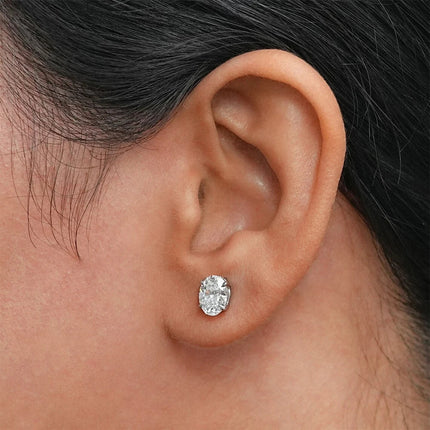 1-4ct Oval Cut Moissanite Stud Earring for Women Men D Color Sparkling Diamond 925 Sterling Silver Ear Studs Party Jewelry Gifts PlatiNum