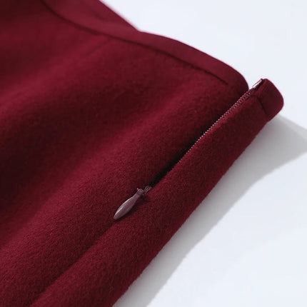 AMII Women's Skirt 2025 Winter New Minimalist Solid Color Commuter Skirts For Woman Wool Long Versatile Clothing Female 12544047 PlatiNum