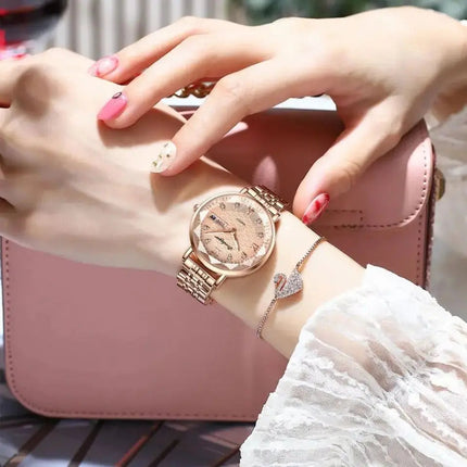 Orologio da donna POEDAGAR di alta qualità, in acciaio inossidabile, raffinato orologio da polso a bracciale, impermeabile, luminoso, elegante, orologio da donna, Reloj platinumshop