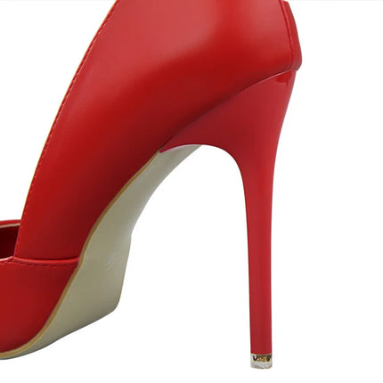 Donne di estate 10.5 centimetri Tacchi Alti Pompe di Pelle Femminile Escarpins Elegante Dolce Giallo Rosa Stiletto Della Signora Tacchi Da Sposa Scarpe Cave