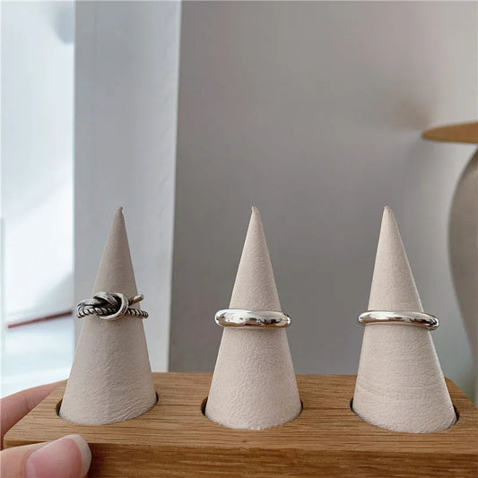 VENTFILLE Anelli in argento tailandese con nodo incrociato minimalista in argento sterling 925 Anello da dito aperto per regali di gioielli da donna